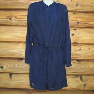 NWT Navy Blue Drawstring Shirt Dress